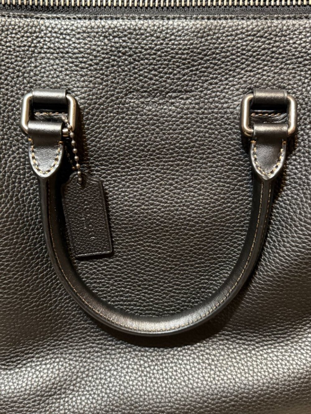Coach Black Gotham Folio Bag Soft Polished Pebble Leather Briefcase C0243 - Picture 6 of 9